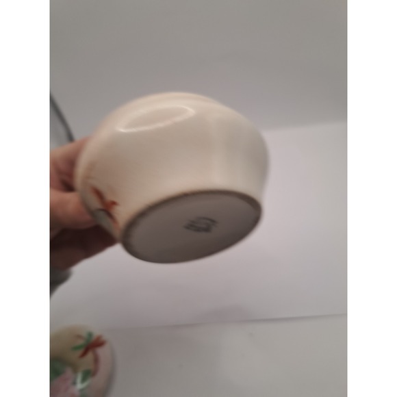 Antique La Seynie Limoges P&P France Pink Dogwood Handpainted Vanity Powder Dish - Picture 13 of 16